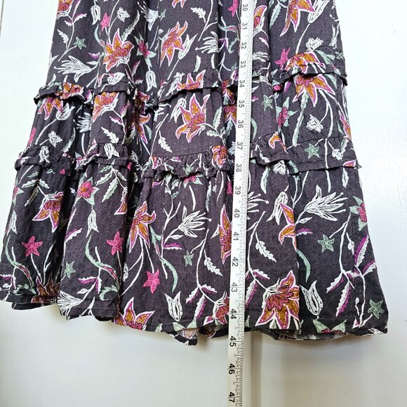 Universal Thread Floral Ruffled Flutter Sleeve Sleeveless A-Line Maxi Dress, M - Picture 6 of 11